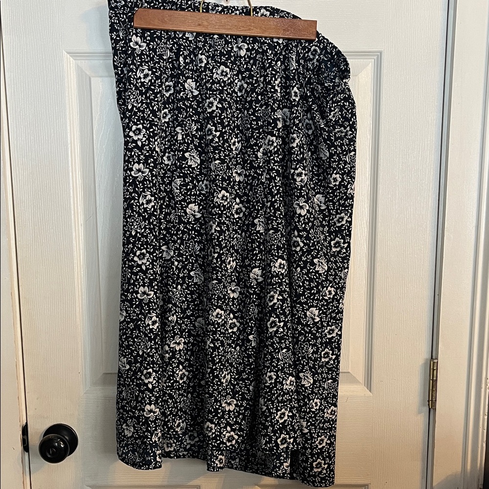 Floral Black and White Women's Skirt
